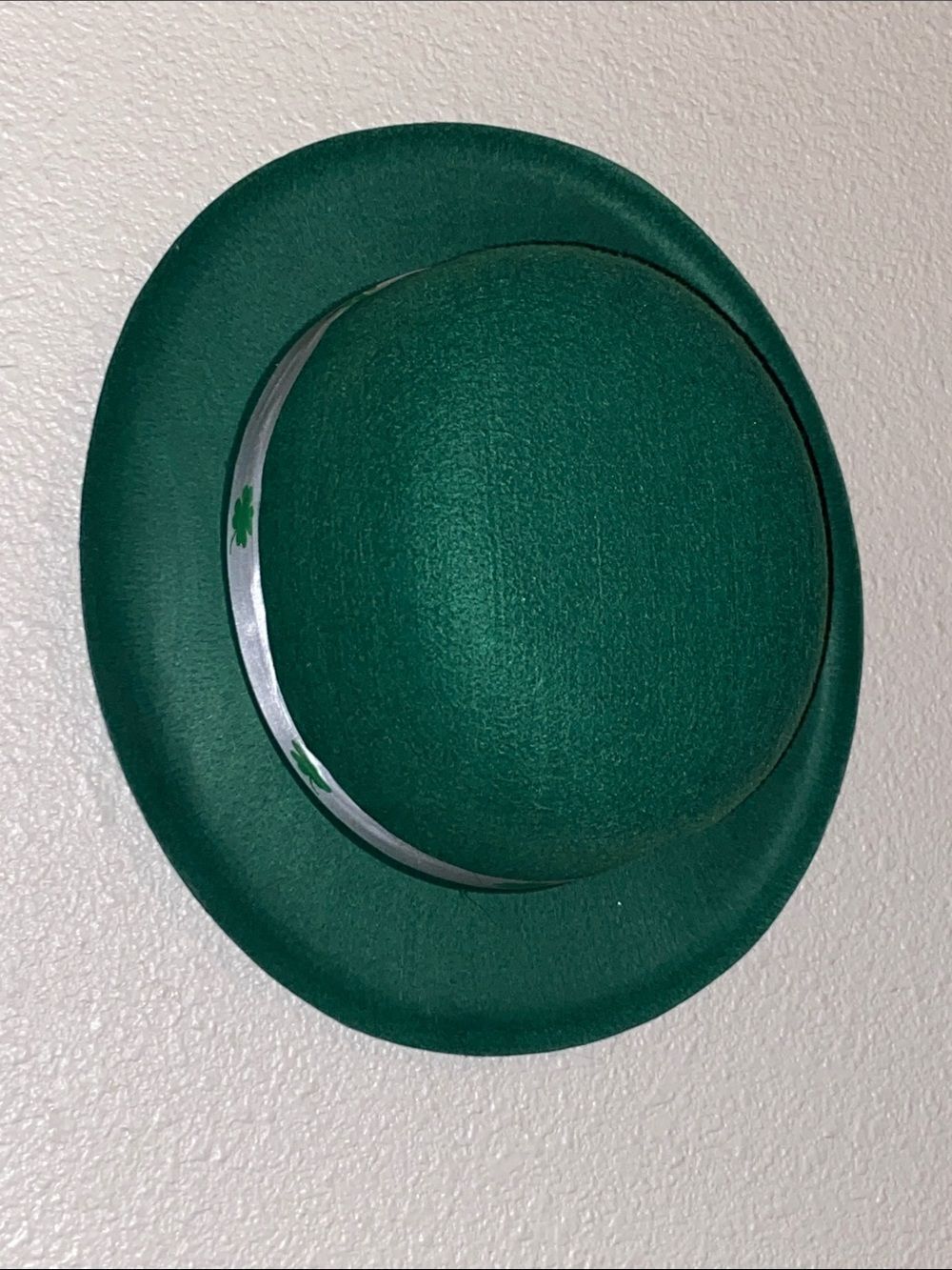 Green Bowler Hat with Shamrock Band Unisex